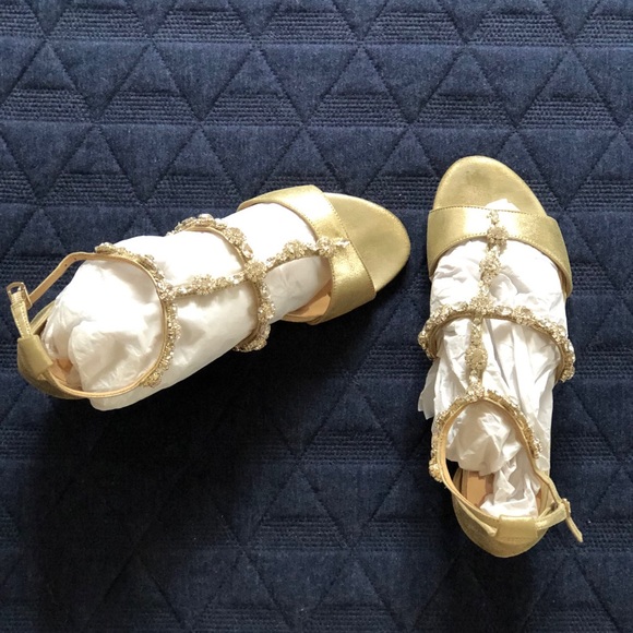 Badgley Mischka Crystal Embellished Wedge Sandal - Picture 3 of 7